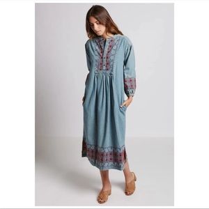Current/Elliot The Embroidered Midi Dress